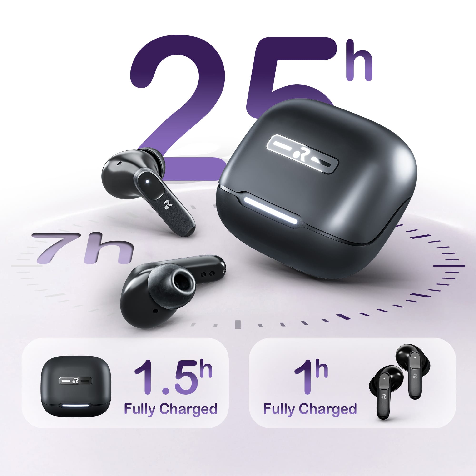 ORRO EcoBuds + (2nd Generation) — True Wireless Earphones, Black