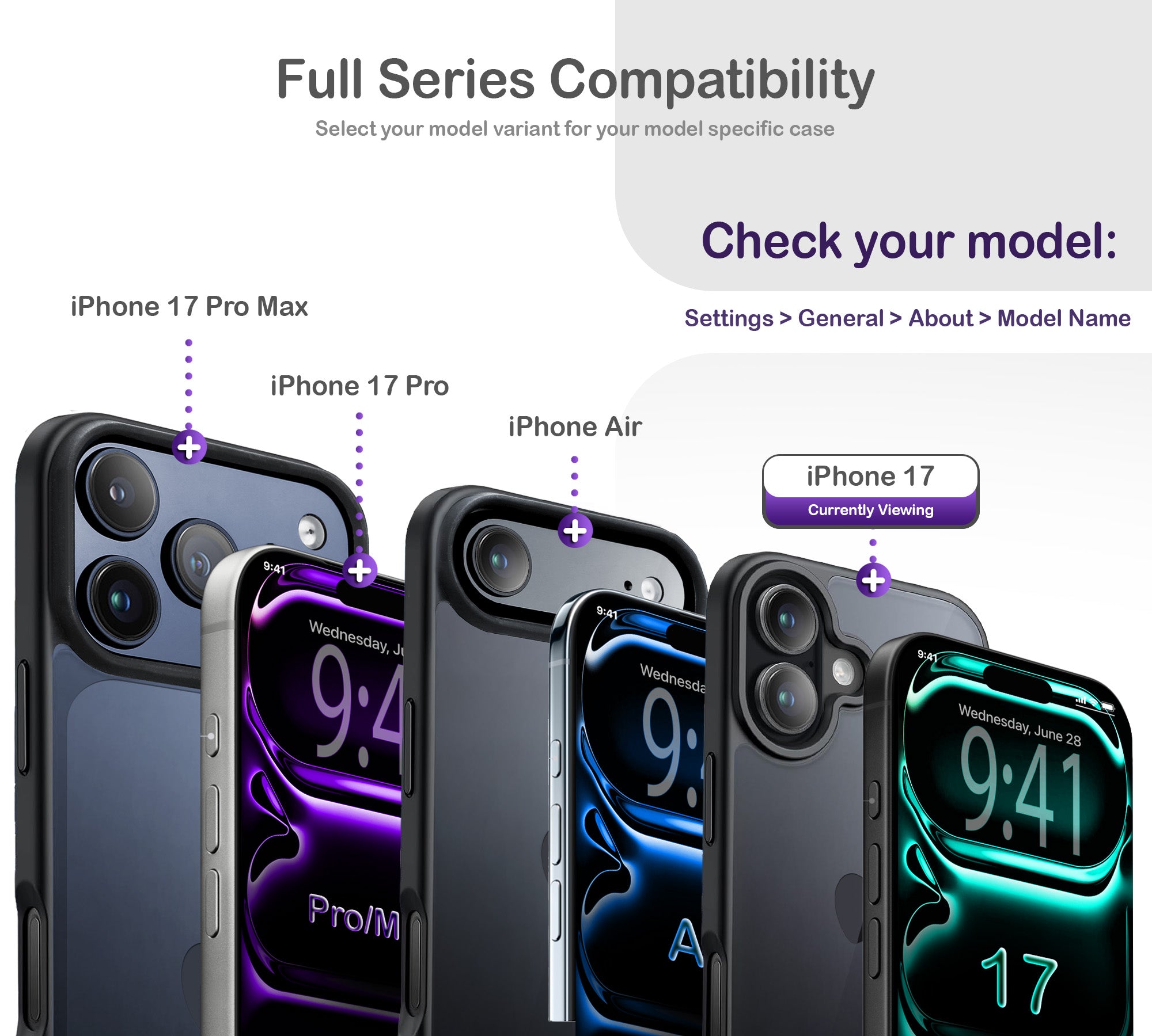 ORRO iPhone 17 Series Case - Black Edge Clear Back