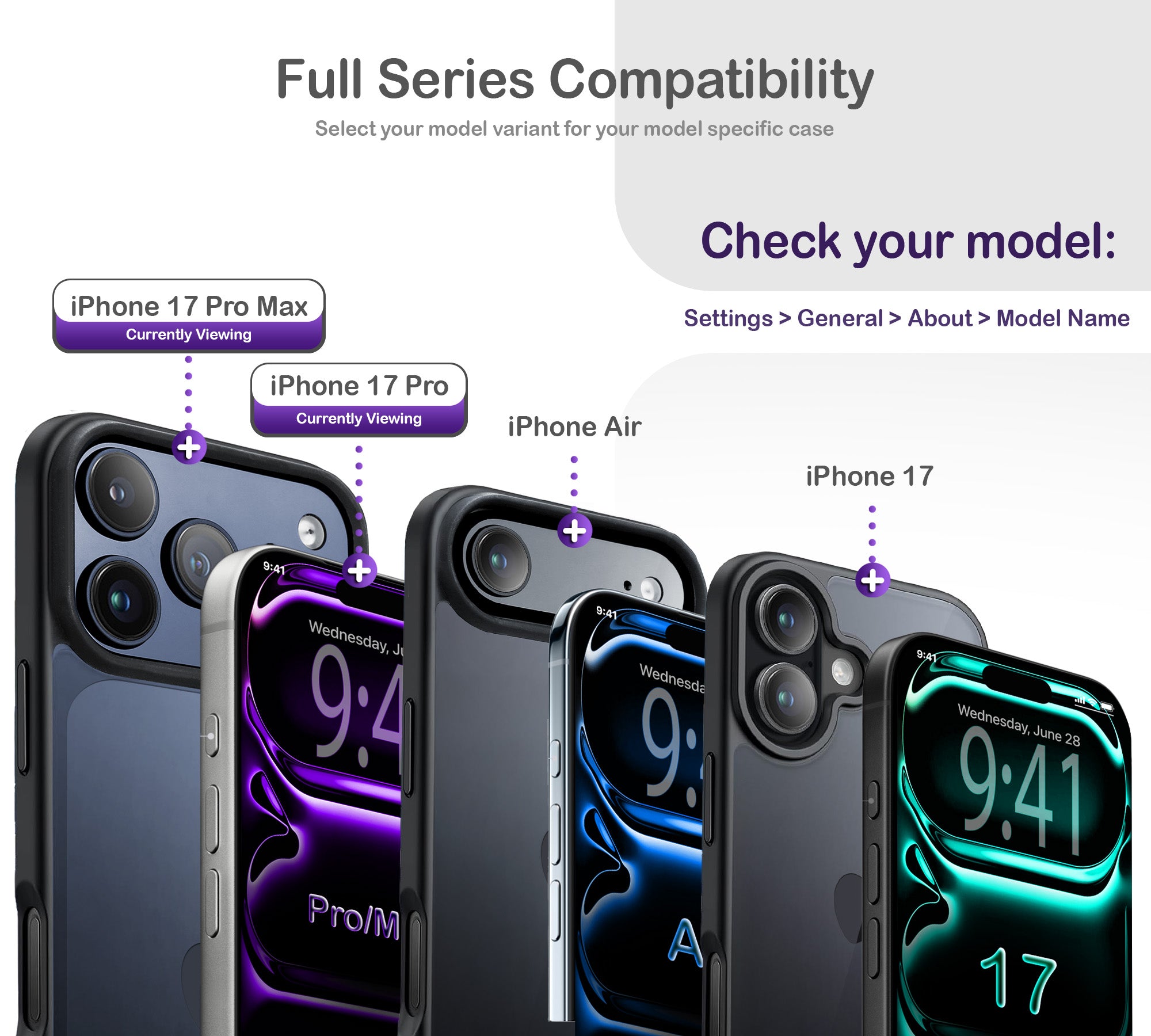 ORRO iPhone 17 Series Case - Black Edge Clear Back
