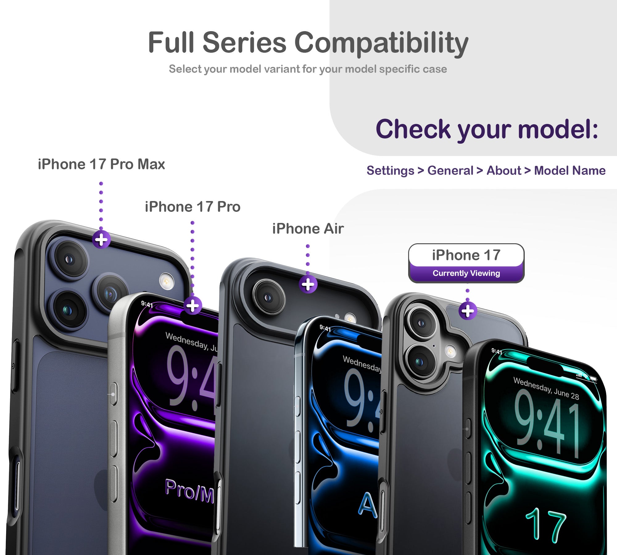 ORRO iPhone 17 Series Case - Black Edge Clear Back