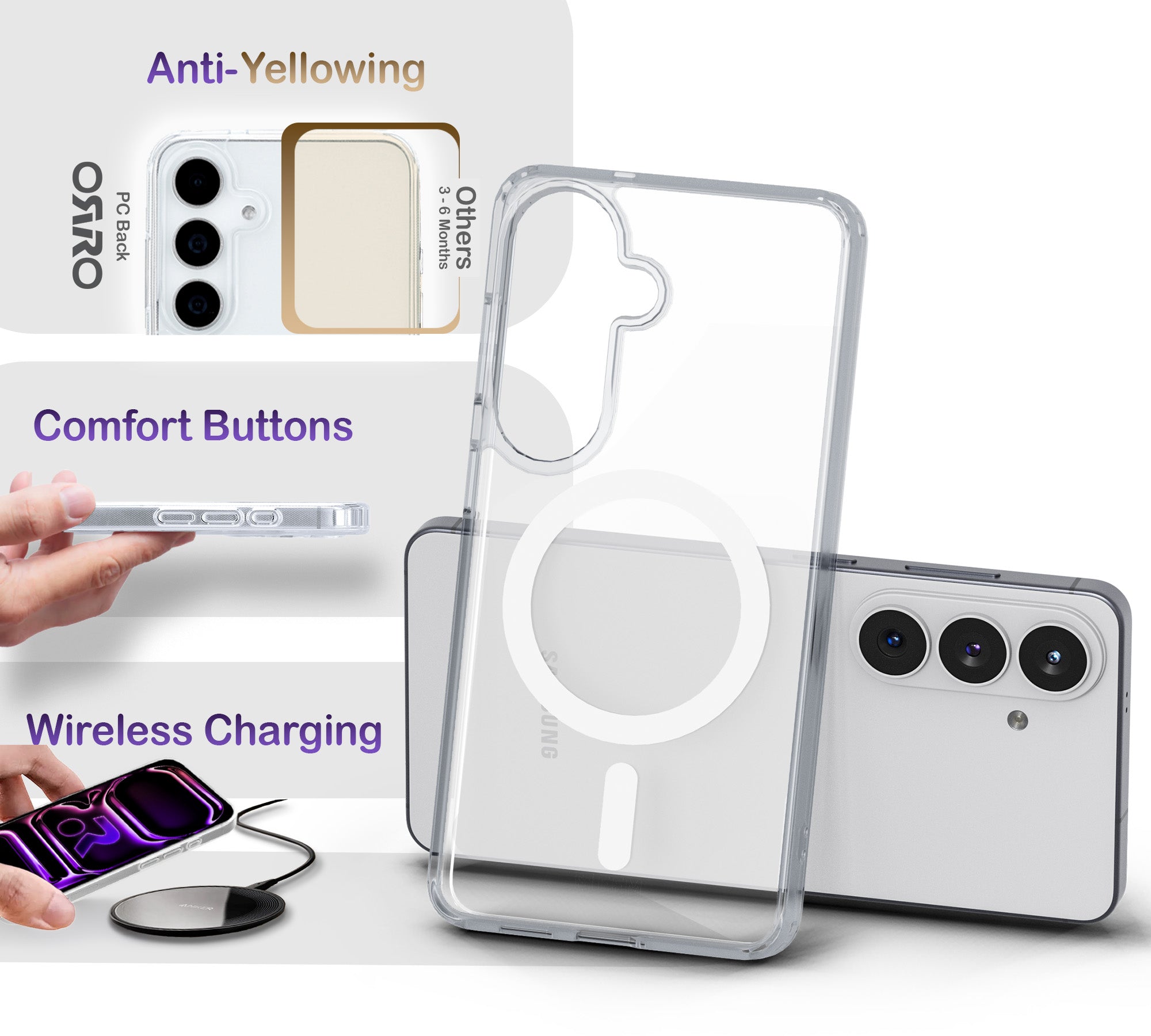 ORRO Samsung S26 Series Case - Clear MagSafe