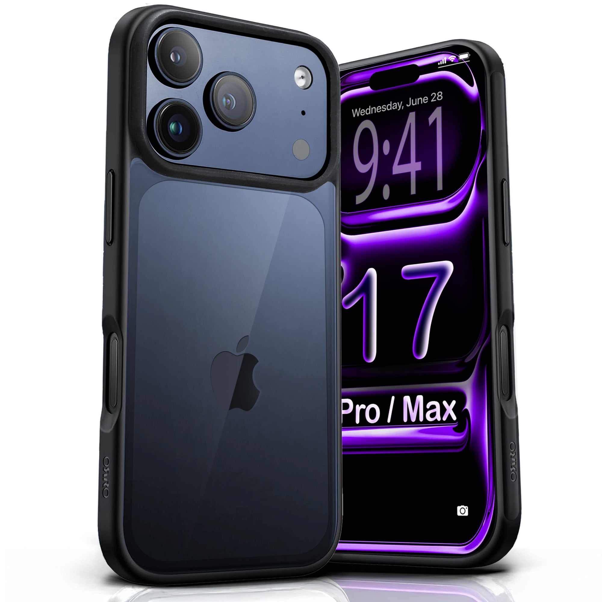 ORRO iPhone 17 Series Case - Black Edge Clear Back
