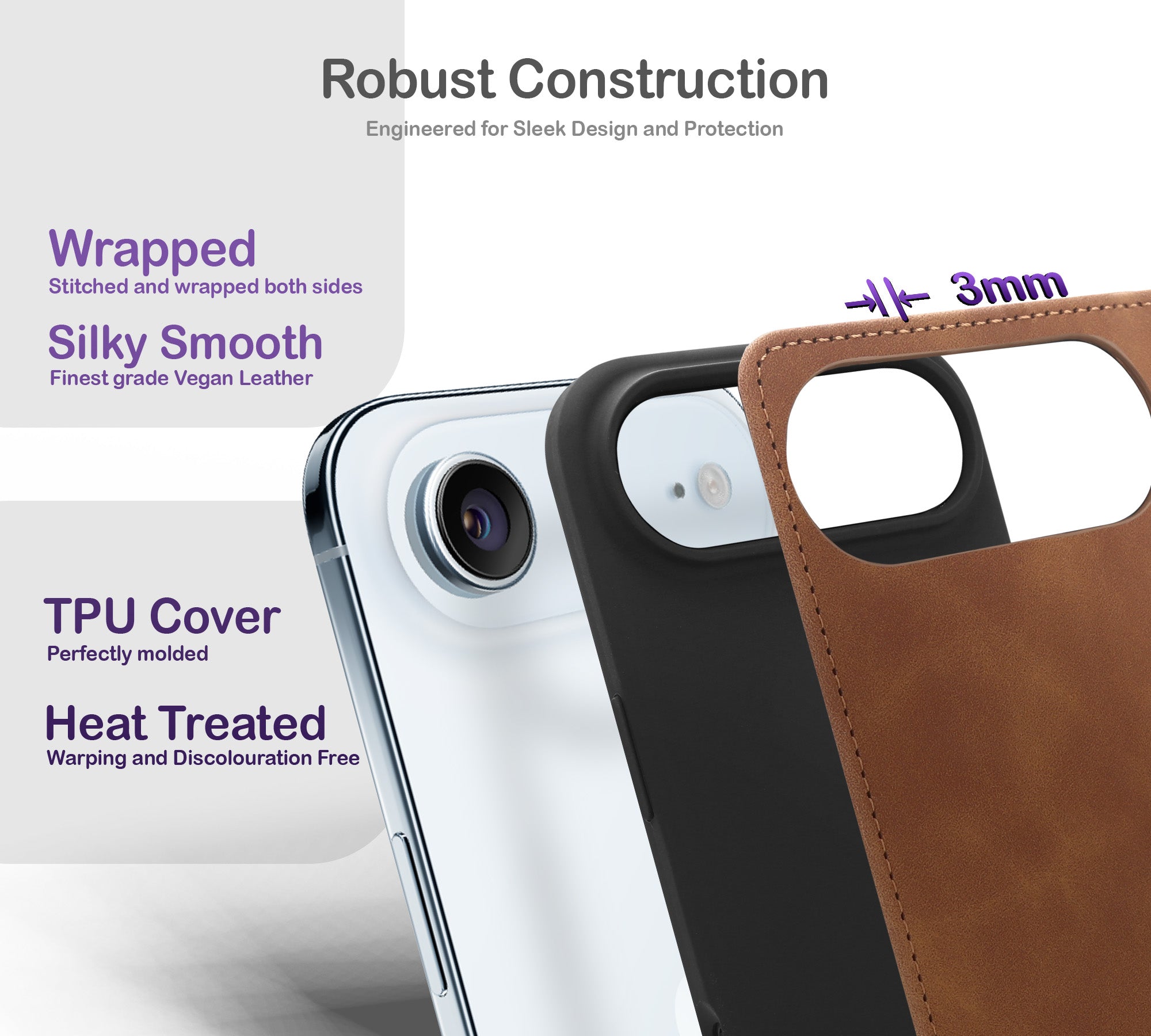 ORRO iPhone 17 Series Case - Vegan Leather Wallet Flip
