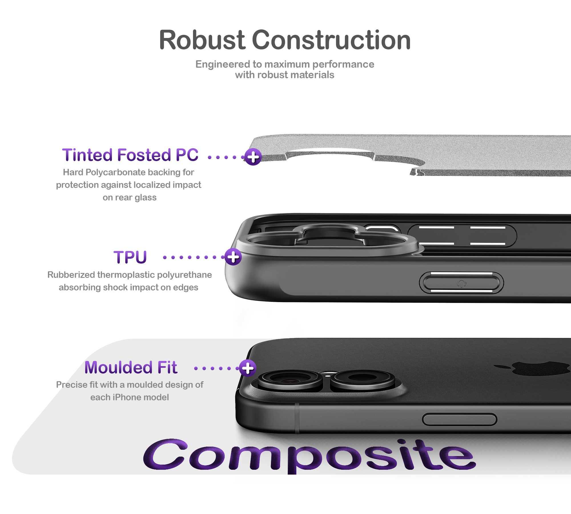 ORRO iPhone 17 Series Case - Black Edge Clear Back
