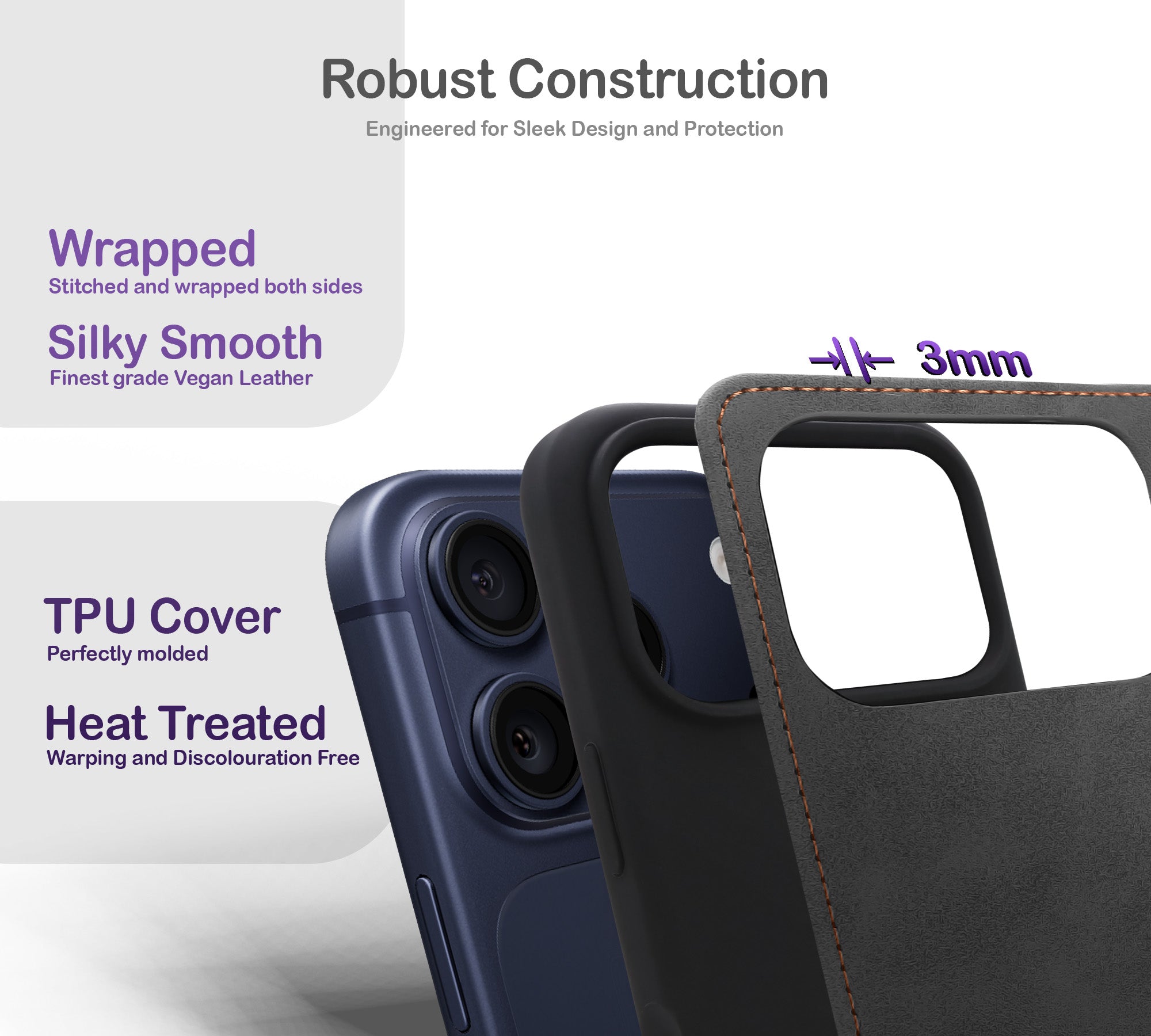 ORRO iPhone 17 Series Case - Vegan Leather Wallet Flip