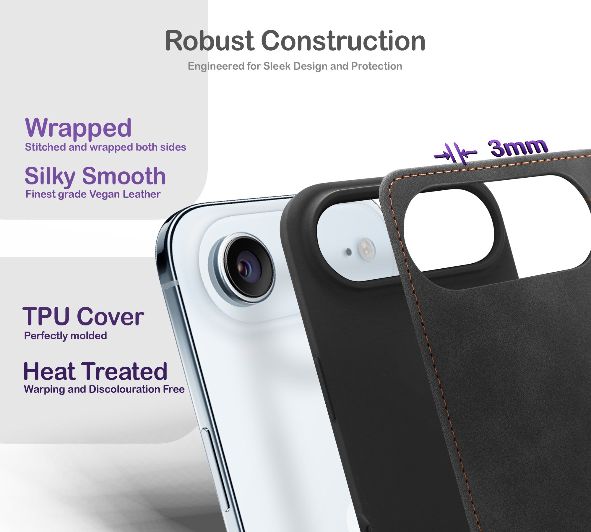 ORRO iPhone 17 Series Case - Vegan Leather Wallet Flip