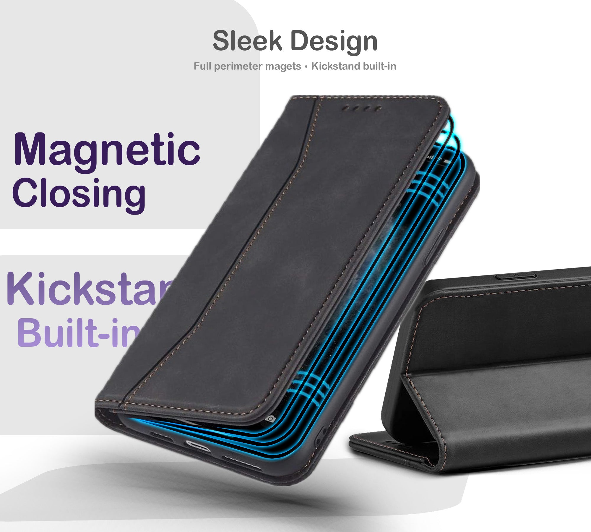 ORRO iPhone 17 Series Case - Vegan Leather Wallet Flip