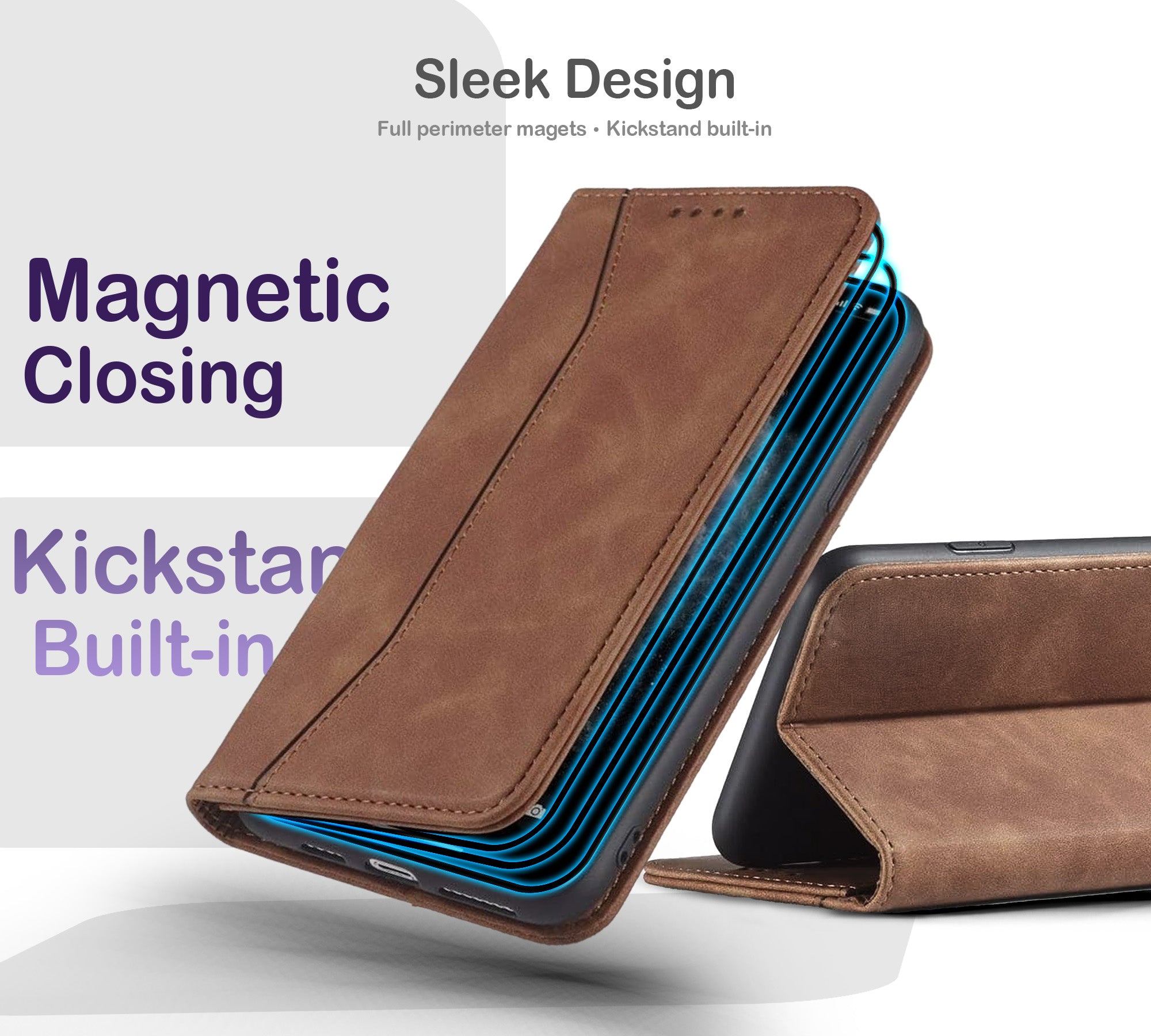 ORRO iPhone 17 Series Case - Vegan Leather Wallet Flip