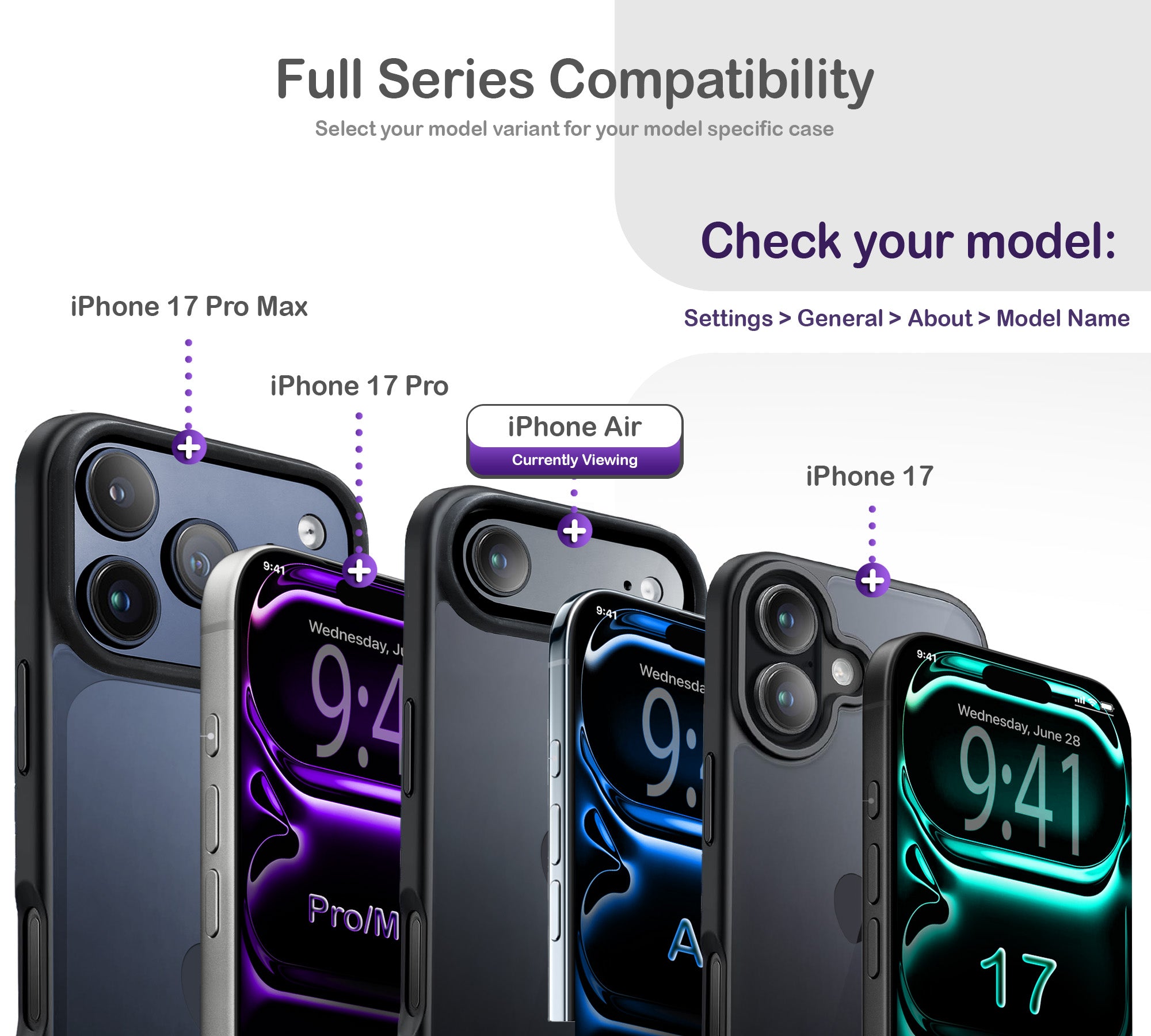 ORRO iPhone 17 Series Case - Black Edge Clear Back
