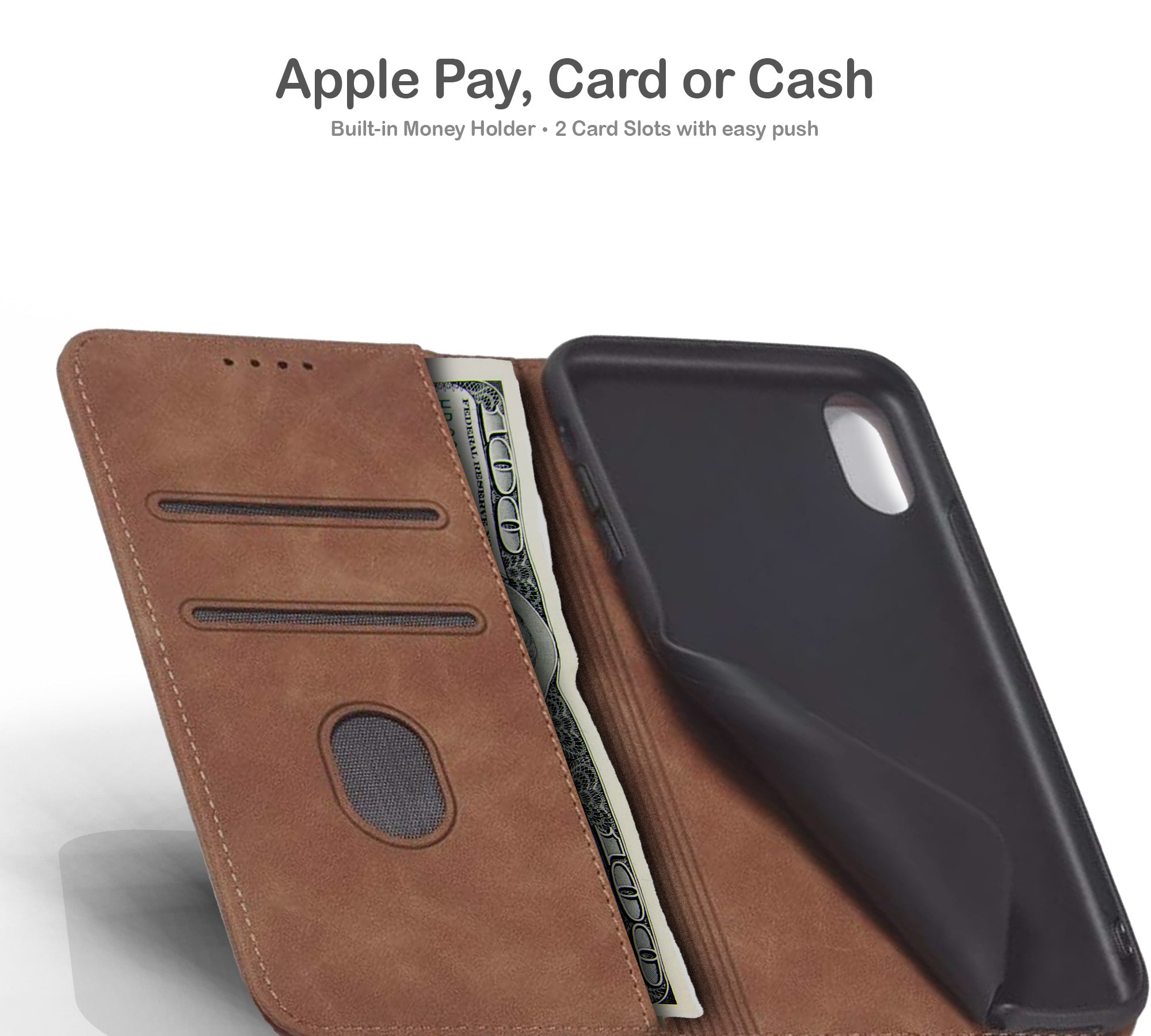 ORRO iPhone 17 Series Case - Vegan Leather Wallet Flip