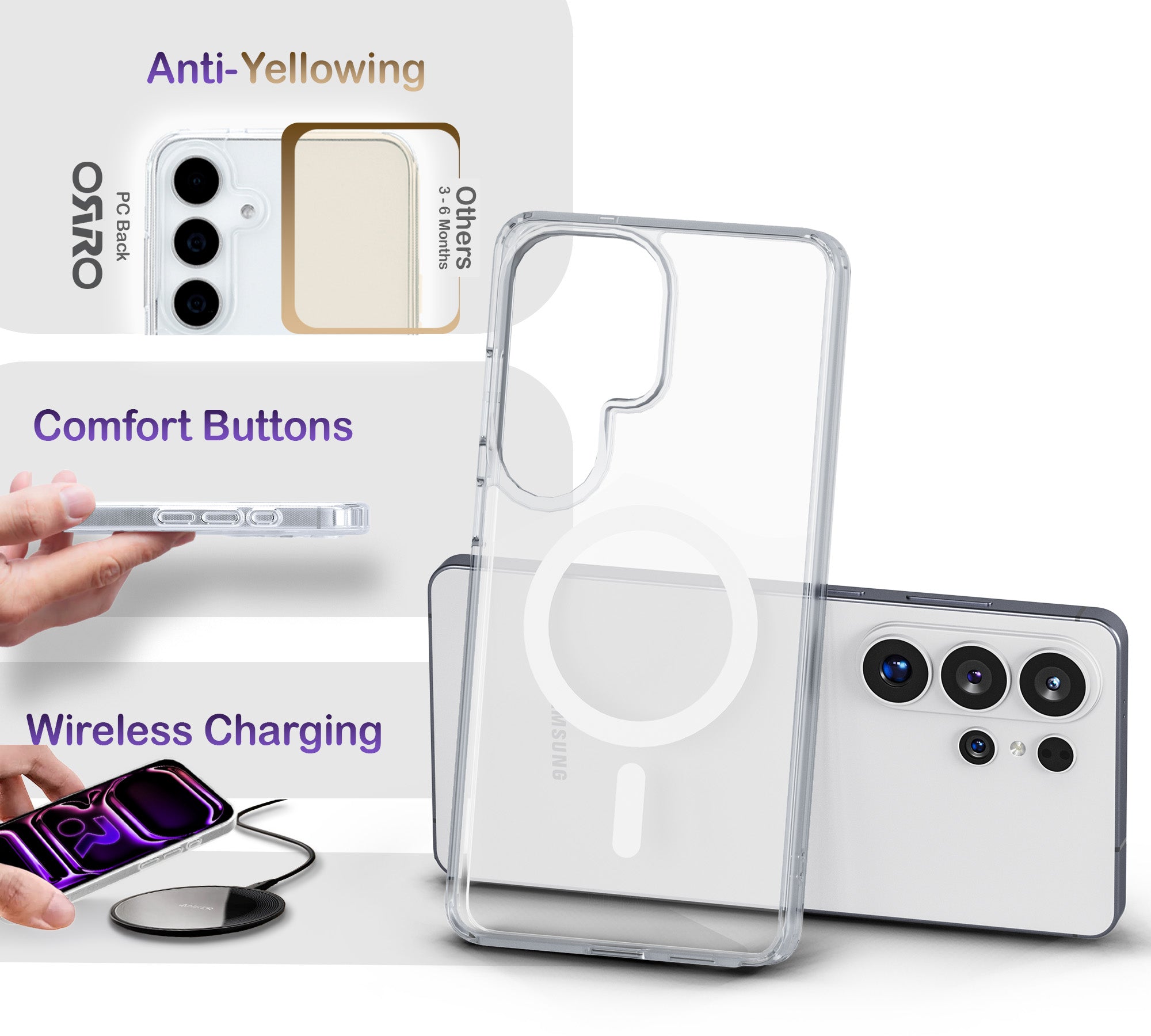 ORRO Samsung S26 Series Case - Clear MagSafe