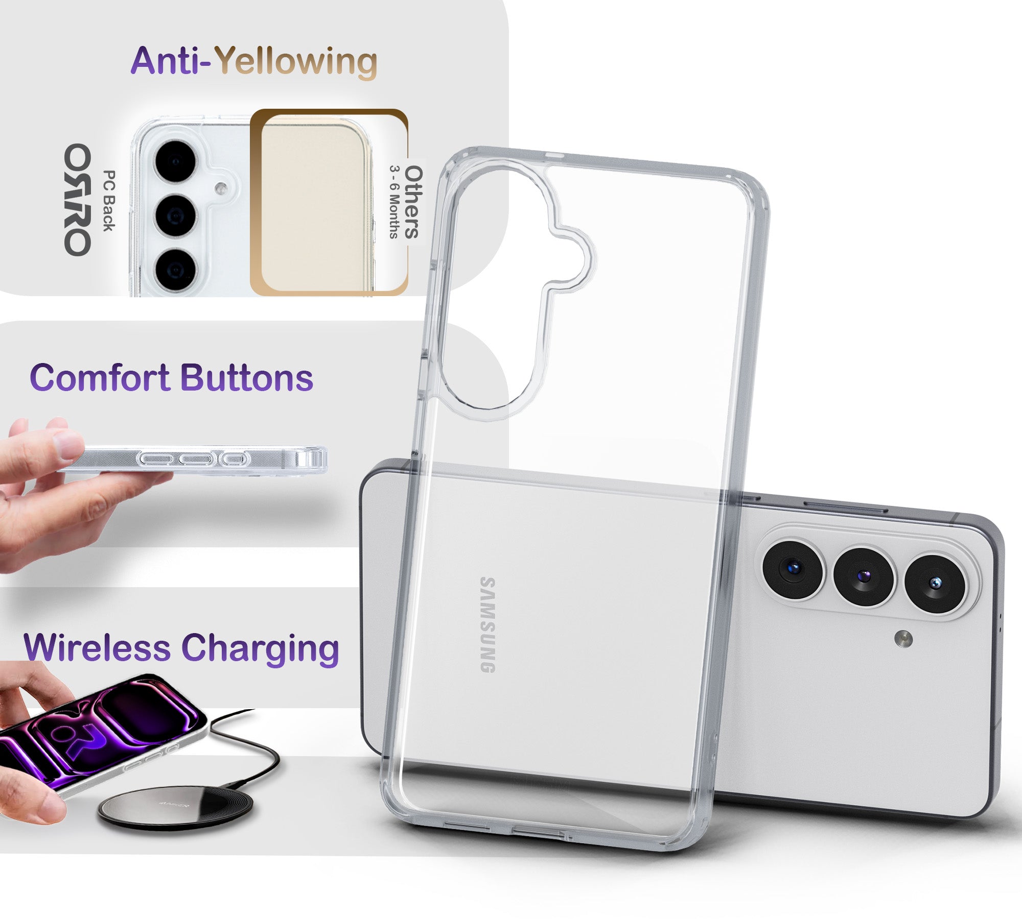 ORRO Samsung S26 Series Case - Clear